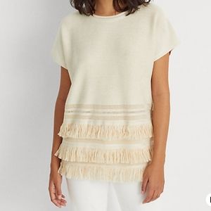 NWT Ralph Lauren Fringe Trim Sweater